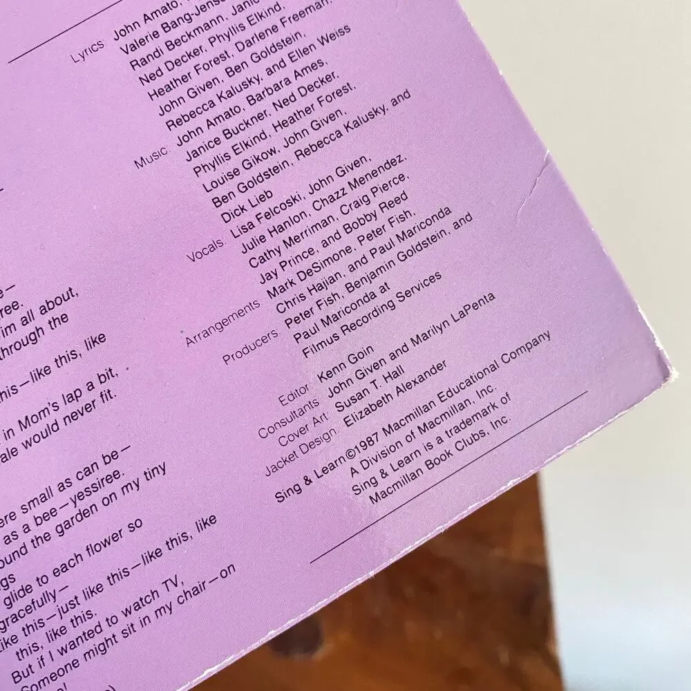 Vintage 1987 Self-Concept Sing & Learn Vinyl Record